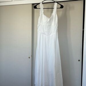 White midi dress corset tie Size M